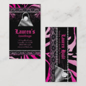 Spitze-Rosazebra-moderner Diamant des Visitenkarte (Vorne/Hinten)