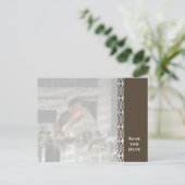 Spitze Save the Date Postkarte (Stehend Vorderseite)