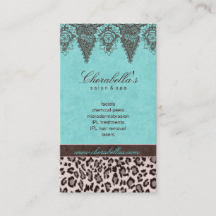 Spitze-Tiermuster-Haar-Salon-Leopard Vintag Terminkarte