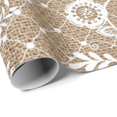Spitze-u. der Leinwand-#3 Shabby Geschenkpapier (Rolleneckpunkt)