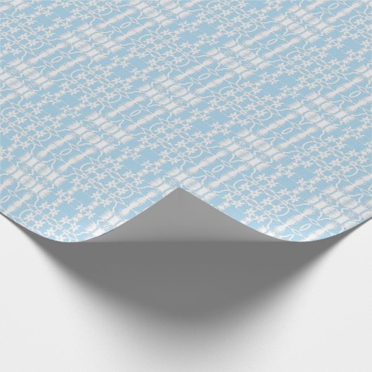 Spitze über Blue Bridal Wedding Geschenkpapier (Ecke)