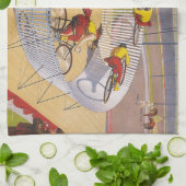 SPITZE über das Gelb Geschirrtuch (Gefaltet)