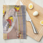 SPITZE über das Gelb Geschirrtuch (Viertel Falte)