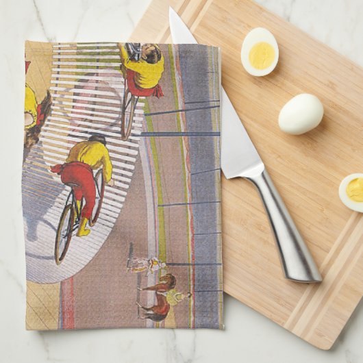 SPITZE über das Gelb Geschirrtuch (Viertel Falte)