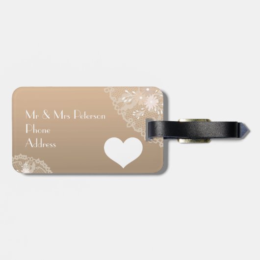 Spitze und BlumenGepäckanhänger Gepäckanhänger (Rückseite horizontal)