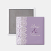 Spitze-und Perlen-Lavendel-Save the Date Magnet (Vorderseite/Rückseite)