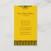 Spitze-verzierter Damast-Geschäfts-Karten-Entwurf Visitenkarte (Rückseite)