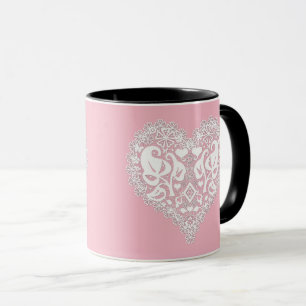 Spitze weiße Herzblätter floral spitzenförmig Vale Tasse