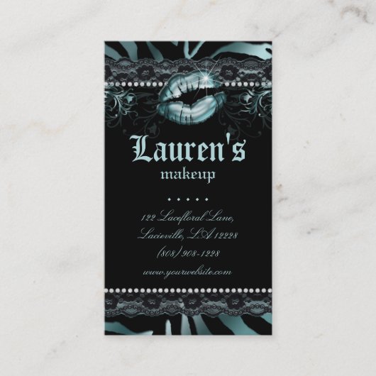 Spitzeaquamariner Zebra der Visitenkarte (Vorderseite)