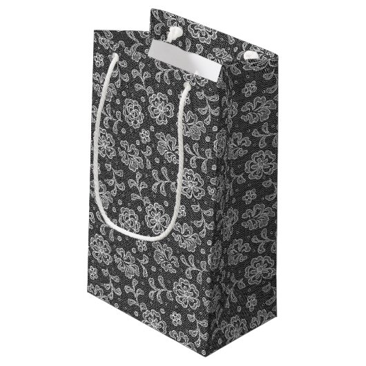Spitzegewebemuster 1 kleine geschenktüte (Rückseite Schrägansicht)
