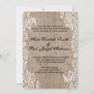 Spitzeleinwand-Hochzeitseinladung Einladung