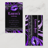 Spitzelila Zebra der Make-upkünstler-Lippenn Visitenkarte (Vorne/Hinten)