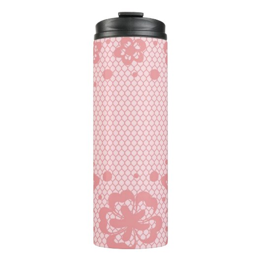 Spitzemuster, Blume Vintage 3 Thermosbecher (Vorderseite)