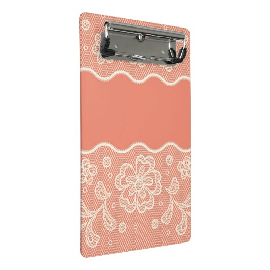 Spitzemuster, Blume Vintage 4 Mini Klemmbrett (Schrägansicht)