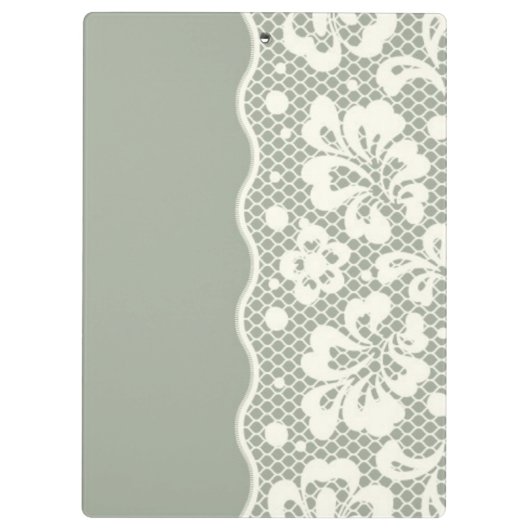 Spitzemuster, Blume Vintage 5 Klemmbrett (Rückseite)