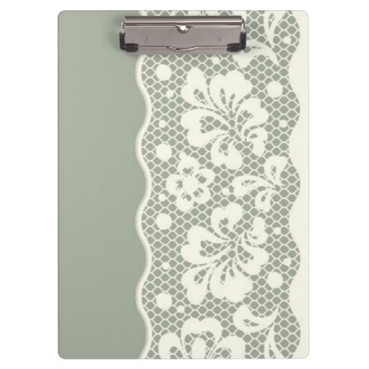 Spitzemuster, Blume Vintage 5 Klemmbrett (Vorderseite)