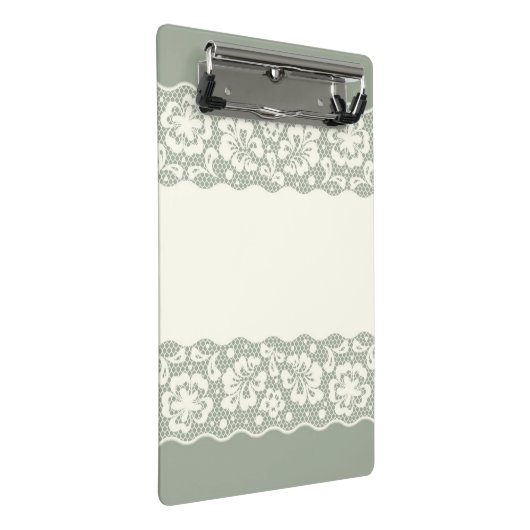 Spitzemuster, Blume Vintage 5 Mini Klemmbrett (Schrägansicht)