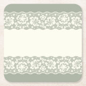 Spitzemuster, Blume Vintage 5 Rechteckiger Pappuntersetzer (Vorderseite)