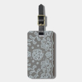 Spitzemuster, Blume Vintage 6 Gepäckanhänger (Vorderseite vertikal)