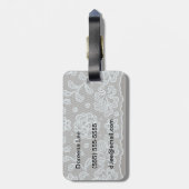 Spitzemuster, Blume Vintage 6 Gepäckanhänger (Rückseite vertikal)