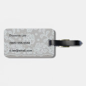 Spitzemuster, Blume Vintage 6 Gepäckanhänger (Rückseite horizontal)