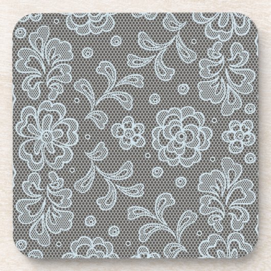 Spitzemuster, Blume Vintage 6 Getränkeuntersetzer (Vorderseite)
