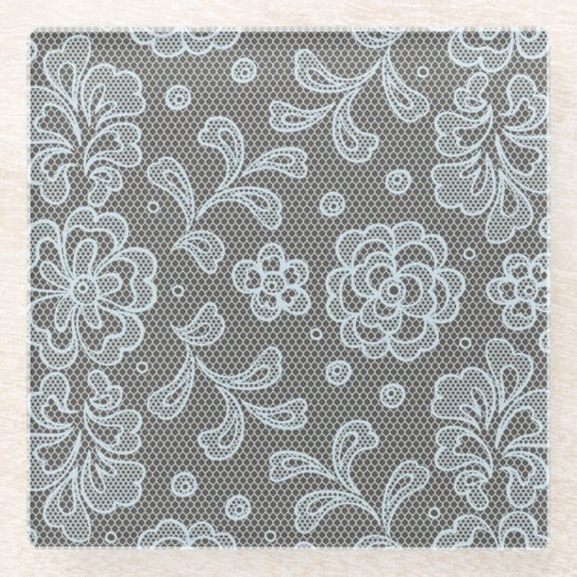 Spitzemuster, Blume Vintage 6 Glasuntersetzer (Vorderseite)