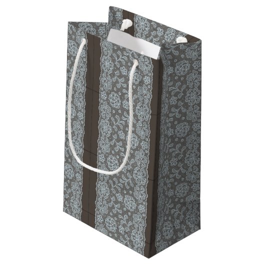 Spitzemuster, Blume Vintage 6 Kleine Geschenktüte (Rückseite Schrägansicht)