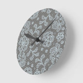 Spitzemuster, Blume Vintage 6 Runde Wanduhr (Winkel)
