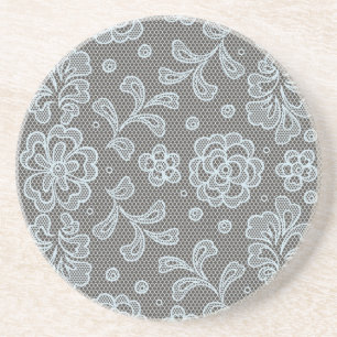Spitzemuster, Blume Vintage 6 Sandstein Untersetzer