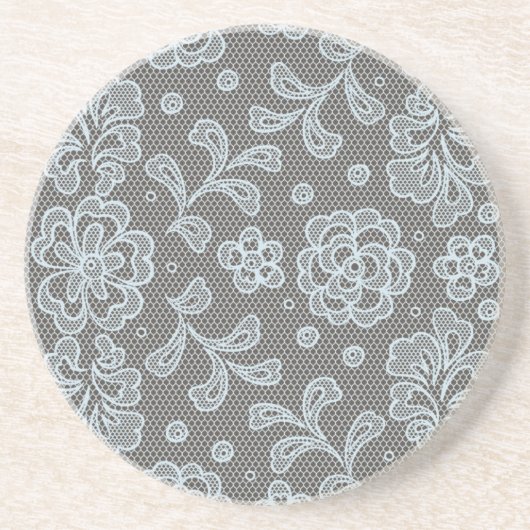 Spitzemuster, Blume Vintage 6 Sandstein Untersetzer (Vorne)