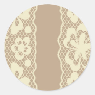 Spitzemuster, Blume Vintage 7 Runder Aufkleber