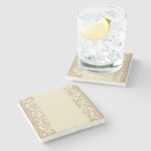 Spitzemuster, Blume Vintage 7 Steinuntersetzer (Seitenansicht)