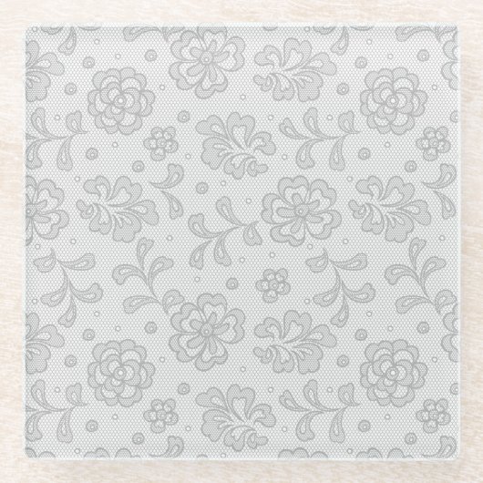 Spitzemuster, Blume Vintages 1 Glasuntersetzer (Vorderseite)