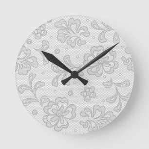 Spitzemuster, Blume Vintages 1 Runde Wanduhr