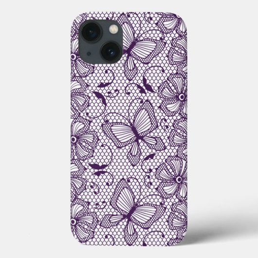 Spitzemuster mit Schmetterlingen Case-Mate iPhone Hülle (Rückseite)