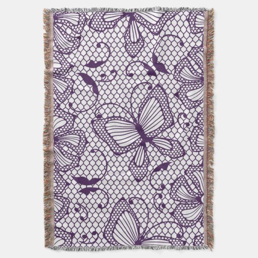 Spitzemuster mit Schmetterlingen Decke (Vorderseite Vertikal)