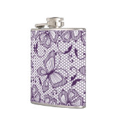 Spitzemuster mit Schmetterlingen Flachmann (Links)