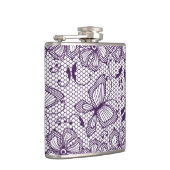 Spitzemuster mit Schmetterlingen Flachmann (Rechts)