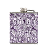 Spitzemuster mit Schmetterlingen Flachmann (Rückseite)