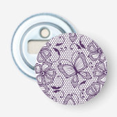 Spitzemuster mit Schmetterlingen Flaschenöffner (Vorderseite)