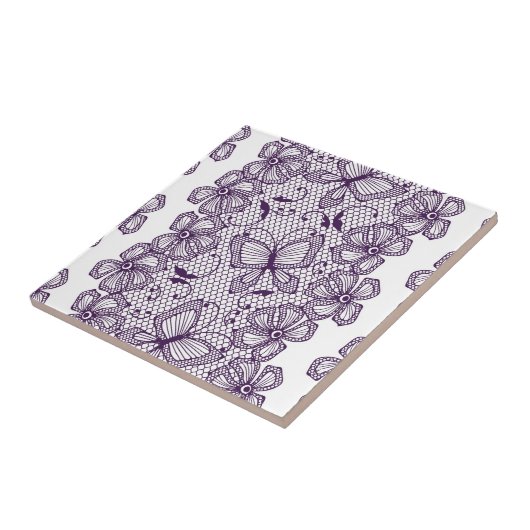 Spitzemuster mit Schmetterlingen Fliese (Seite)