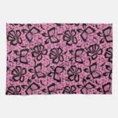 Spitzemuster mit Schmetterlingen Geschirrtuch (Horizontal)