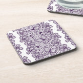 Spitzemuster mit Schmetterlingen Getränkeuntersetzer (Linke Seite)