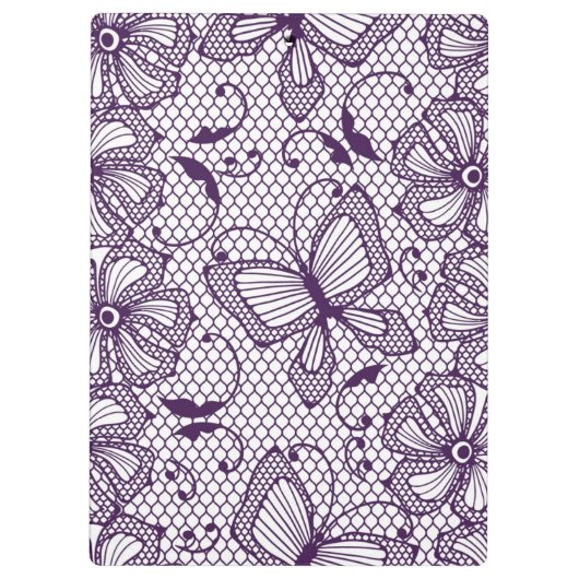 Spitzemuster mit Schmetterlingen Klemmbrett (Rückseite)