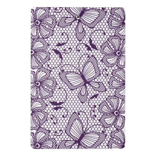 Spitzemuster mit Schmetterlingen Mini Klemmbrett (Rückseite)