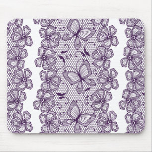 Spitzemuster mit Schmetterlingen Mousepad