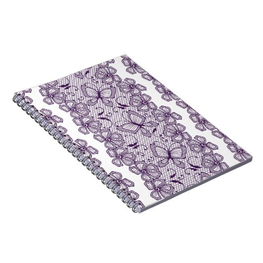 Spitzemuster mit Schmetterlingen Notizblock (Rechte Seite)