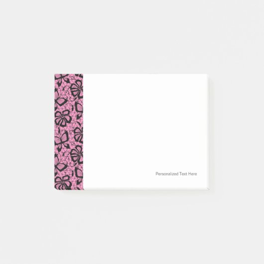 Spitzemuster mit Schmetterlingen Post-it Klebezettel (Vorderseite)