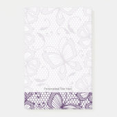 Spitzemuster mit Schmetterlingen Post-it Klebezettel (Vorderseite)